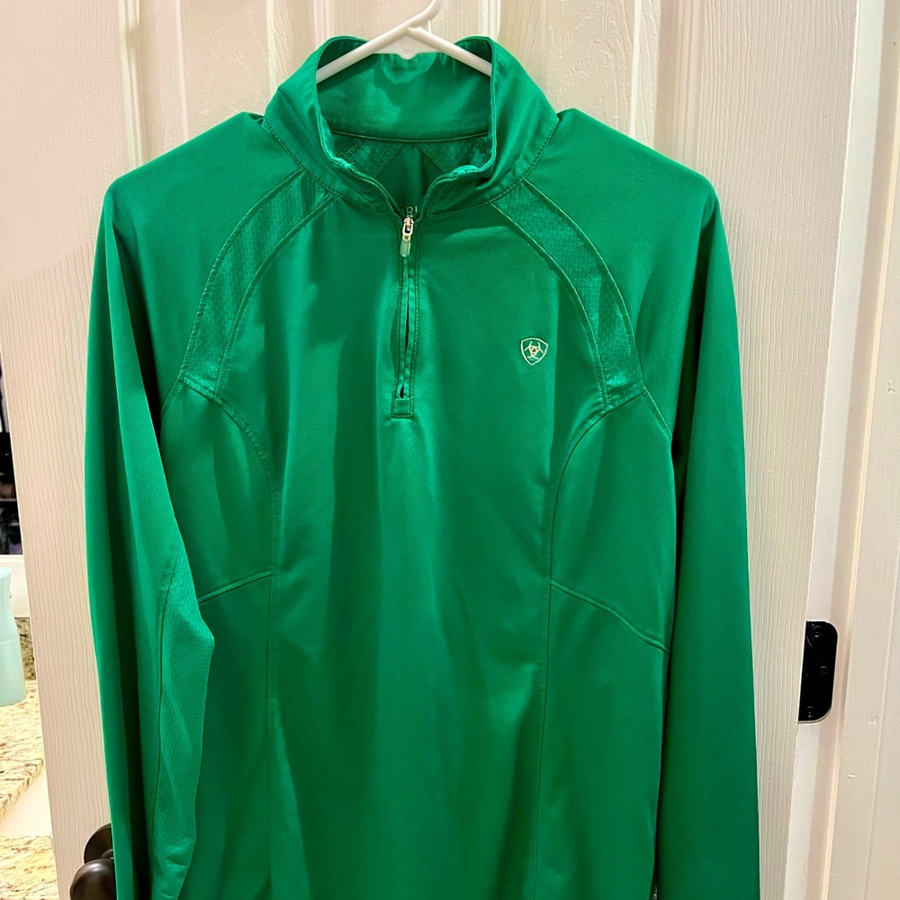 Ariat L women’s green quarter zip top